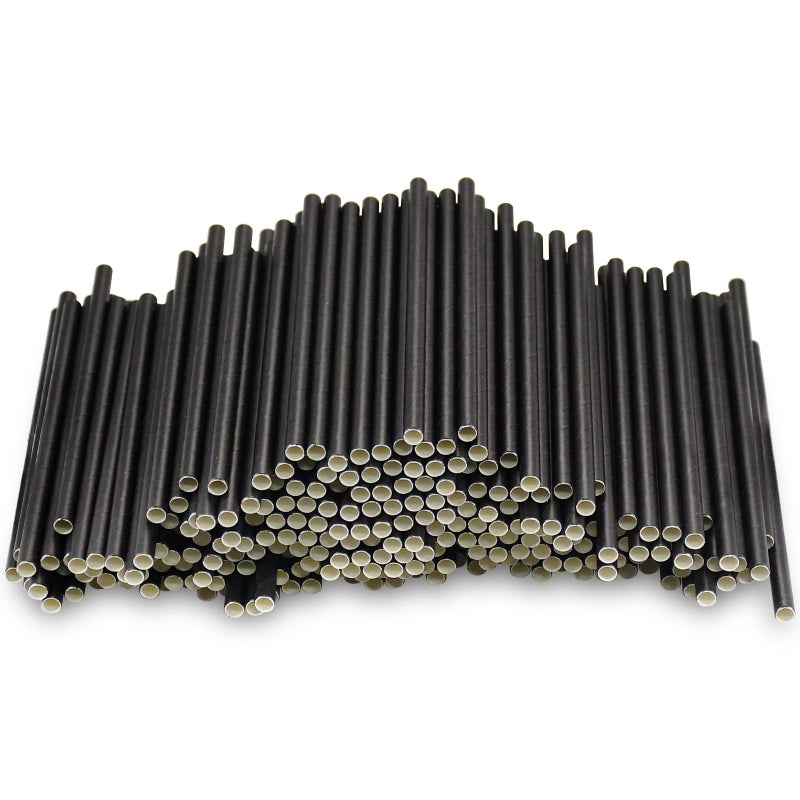 chunspak Short Paper Straws Bulk 5.5 inch - 500 ct. Disposable Black Paper Drinking Straw, Sip Stirrers for Cocktail, Coffee and Short Drinks - Image 3